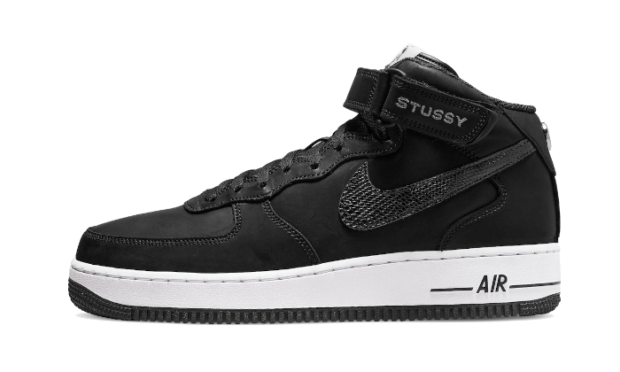 Nike Air Force 1 Mid Stussy All Black - DJ7840-001