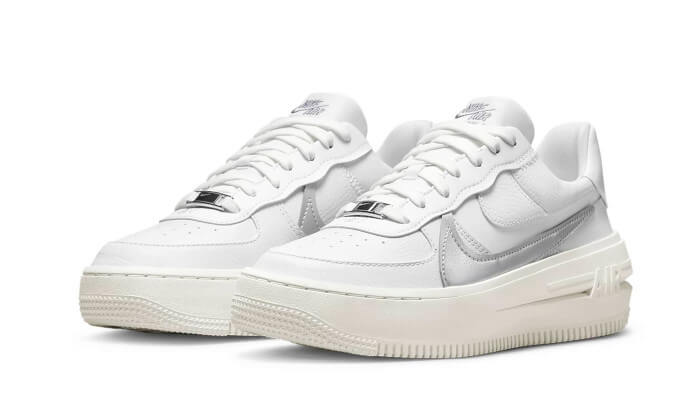 Nike Air Force 1 Low Platform Summit White Metallic Silver - DJ9946-101